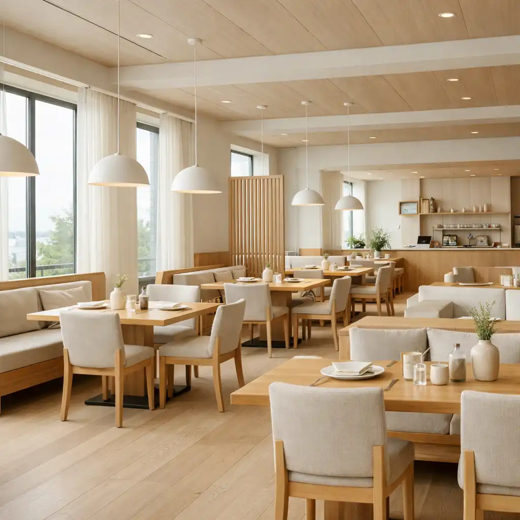 Minimalistyczne wnętrze restauracji