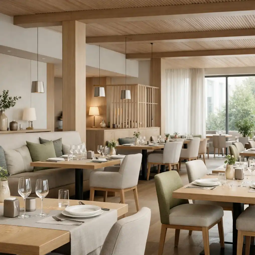 Skandynawskie wnętrze restauracji